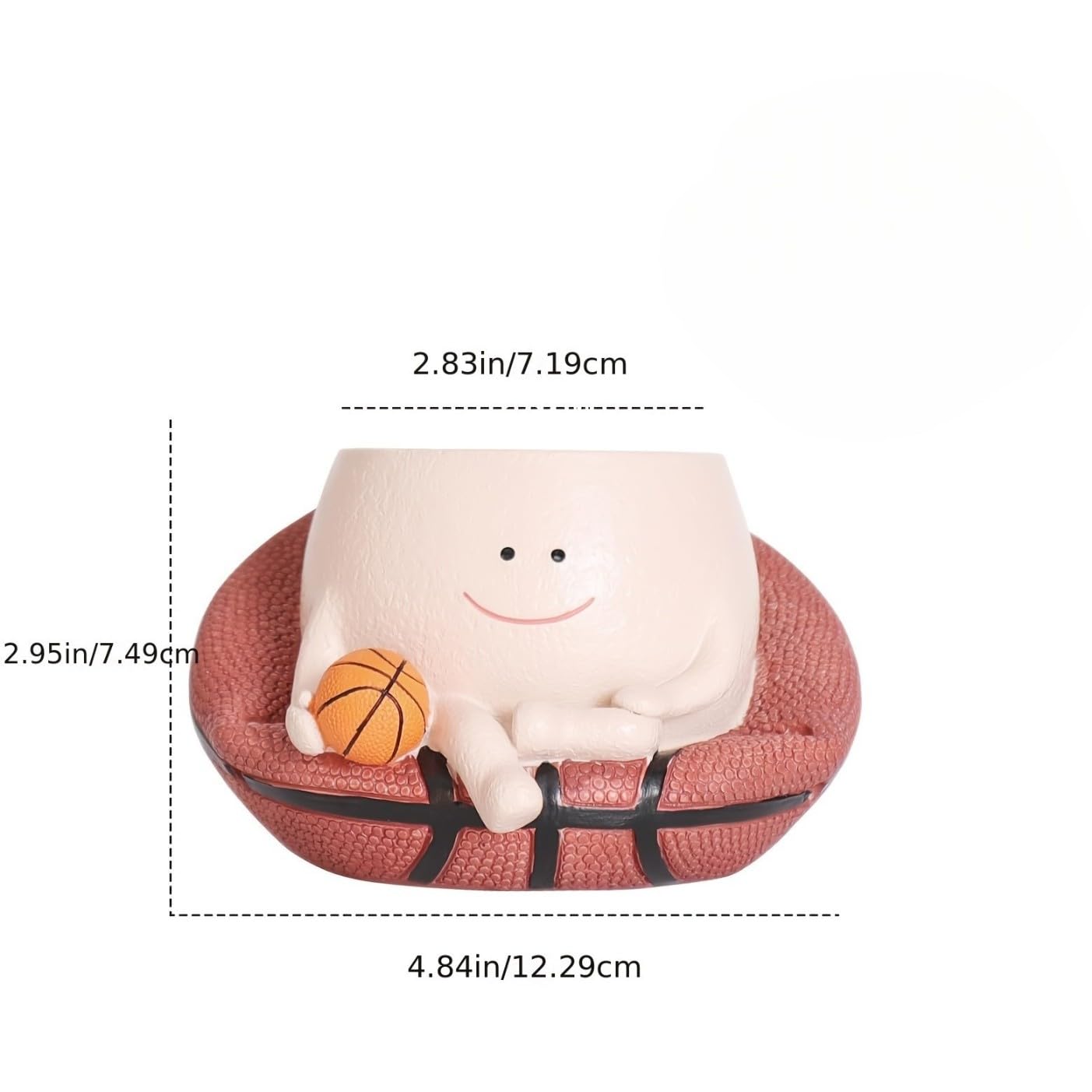 Hanging Swing Face Planter | Cute Resin Pot with Basketball Design | Indoor Outdoor Decorative Basket Planter for Balcony, Garden, Home, Office | No Plants or Floral Included