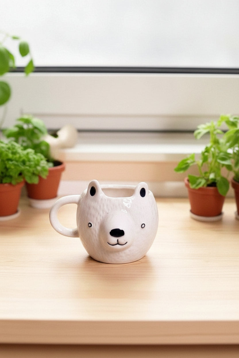 Handmade Ceramic Teddy Bear Shape Coffee Mug 400ml | Adorable Stoneware Coffee Cup for Tea, Hot Chocolate, Milk | Coffee Cup for Kids, Girls, Bear Lovers & Gifting