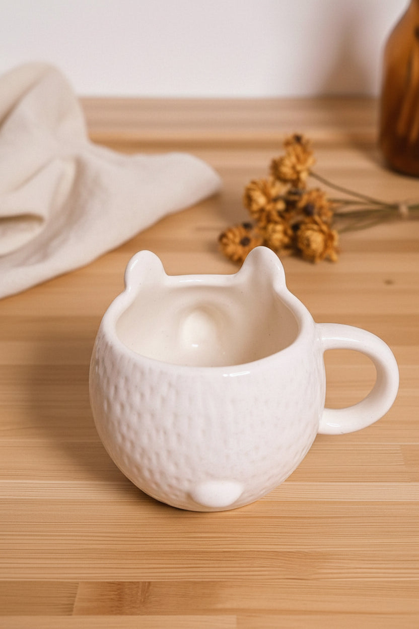 Handmade Ceramic Teddy Bear Shape Coffee Mug 400ml | Adorable Stoneware Coffee Cup for Tea, Hot Chocolate, Milk | Coffee Cup for Kids, Girls, Bear Lovers & Gifting