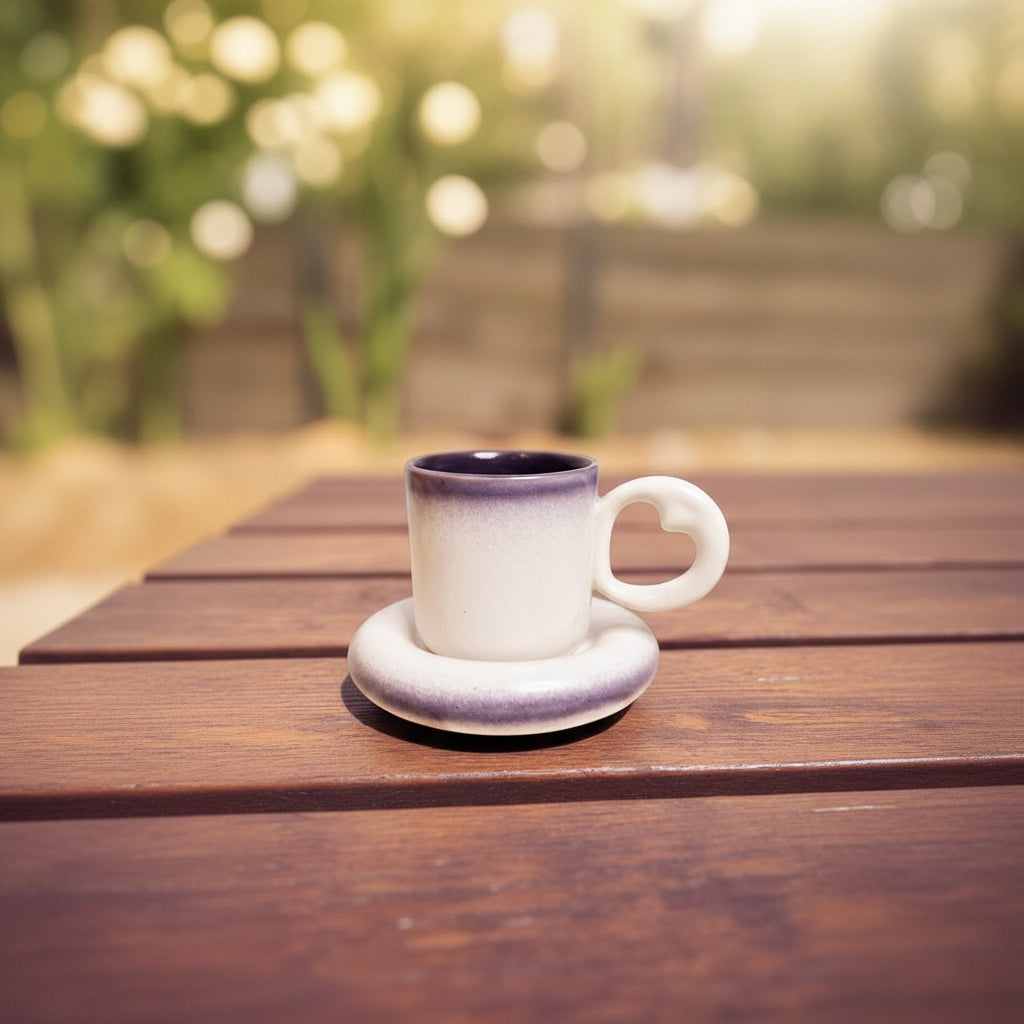 Handcrafted Ceramic 300 ml Cup & Saucer Set – Artisan-Made Tea & Coffee Set | Unique Drinkware for Gifting | Microwave & Dishwasher Safe