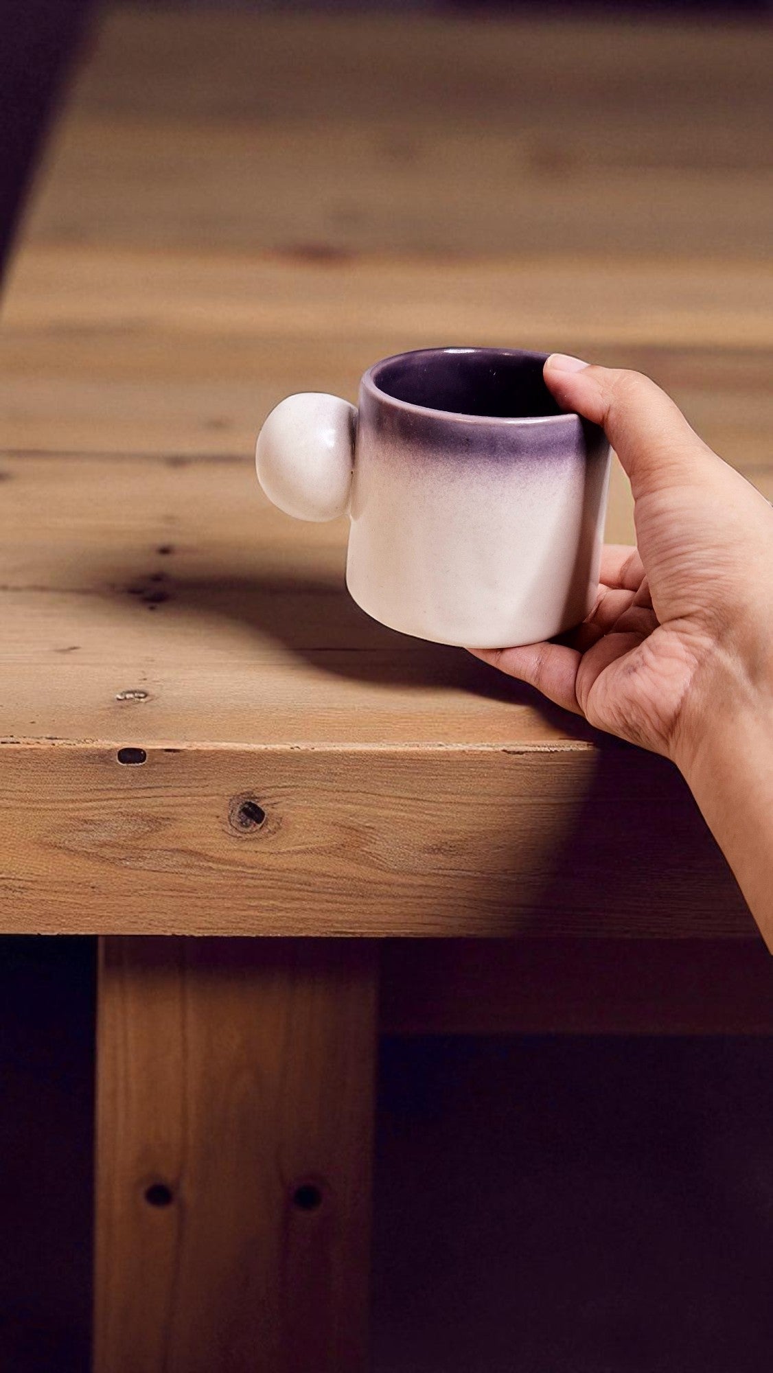 Dreams Cup and Saucer Set, Pinterest Ceramic Hand Painted Coffee Mug, Tea Cup | Birthday Gift | Candy Coffee Mug | Purple and White Cup and Plate Set | 300ml