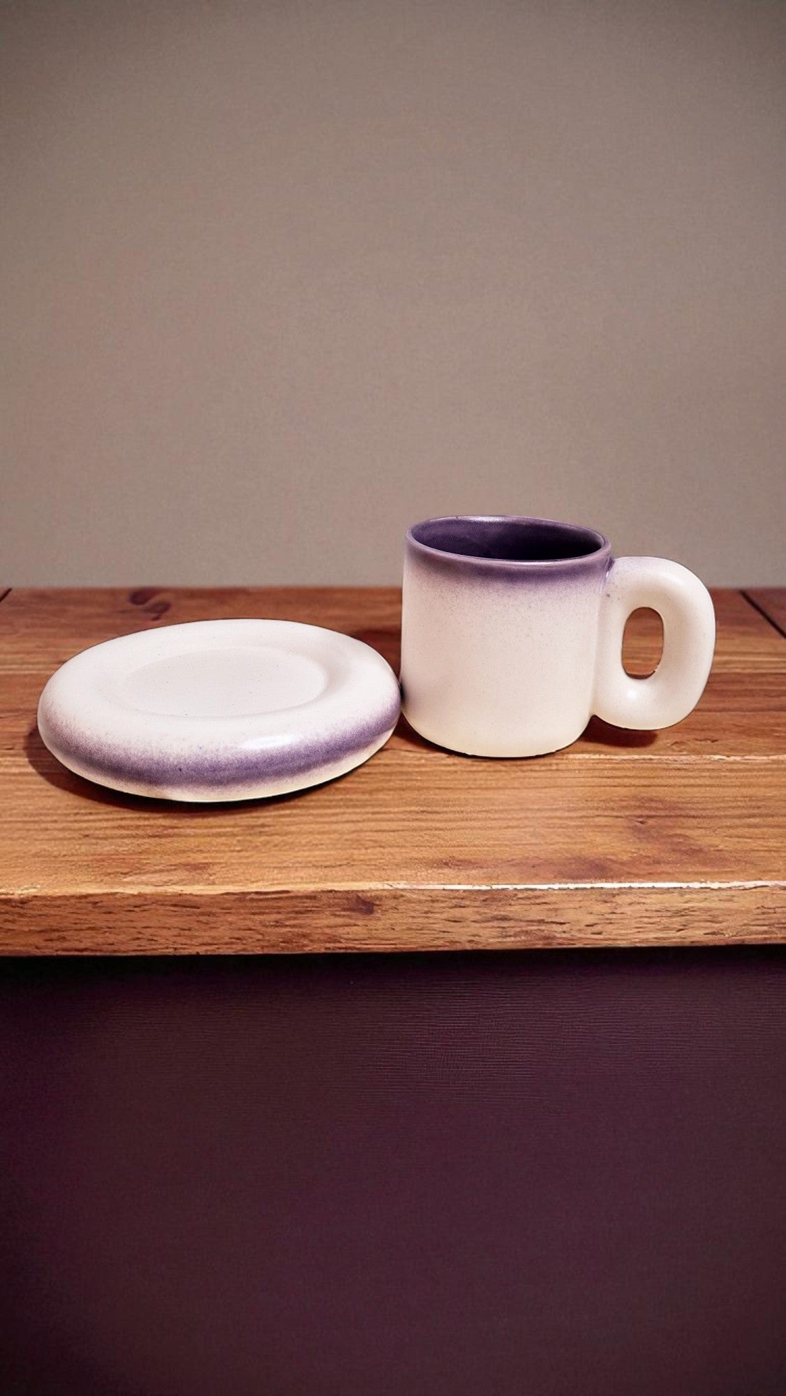 Handcrafted Ceramic 300 ml Cup & Saucer Set – Artisan-Made Tea & Coffee Set | Unique Drinkware for Gifting | Microwave & Dishwasher Safe