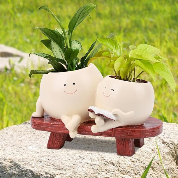 Smiley Face Unique Chair Succulent Flower Pots