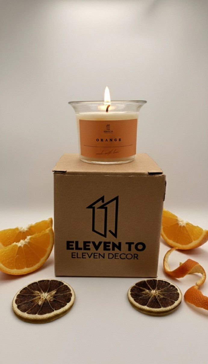 Orange Scented Aromatherapy Candle – 120gm Soy Wax | Elegant Glass Jar | 10-Hour Burn Time | Long Lasting Fragrance Candle for Home, Office, Yoga & Meditation