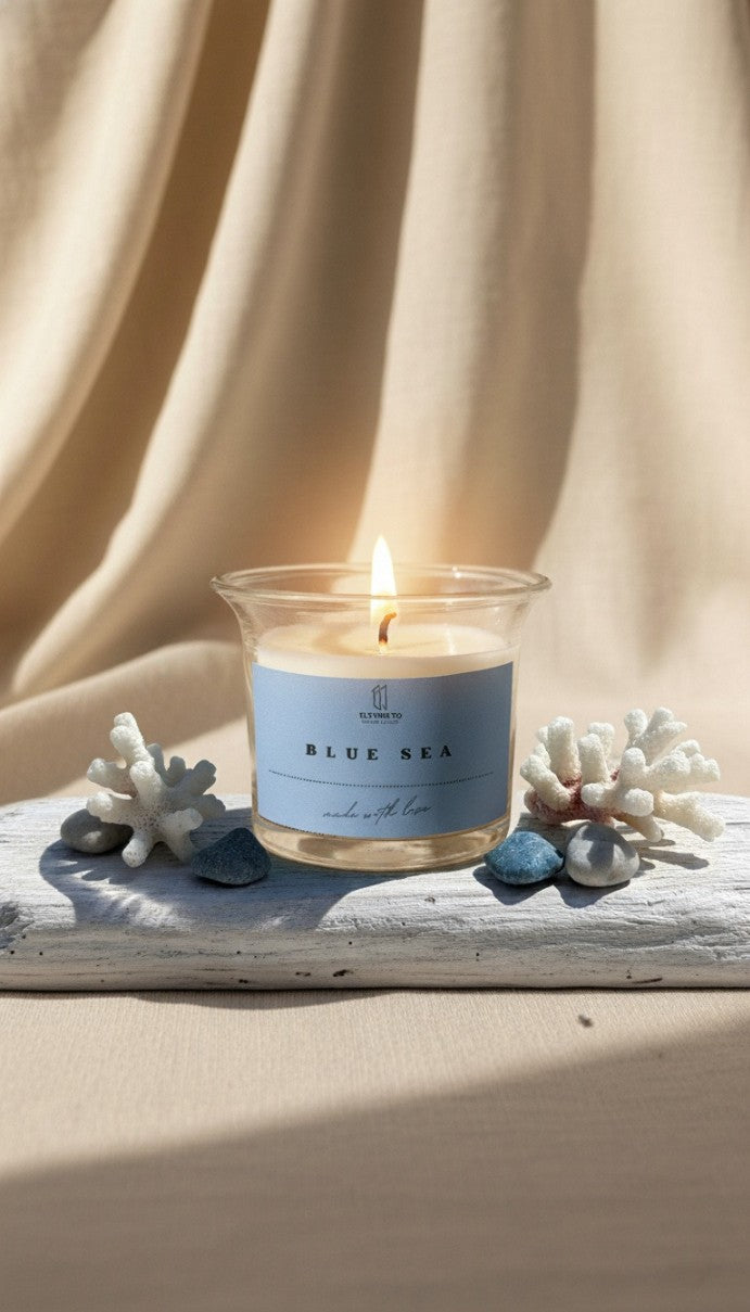 Blue Sea Scented Jar Candle | 120g Soy Wax Candle | 10 Hours Burn Time | Long-Lasting Fresh Ocean Fragrance | Home Decor, Spa, Meditation, Aromatherapy & Gifting