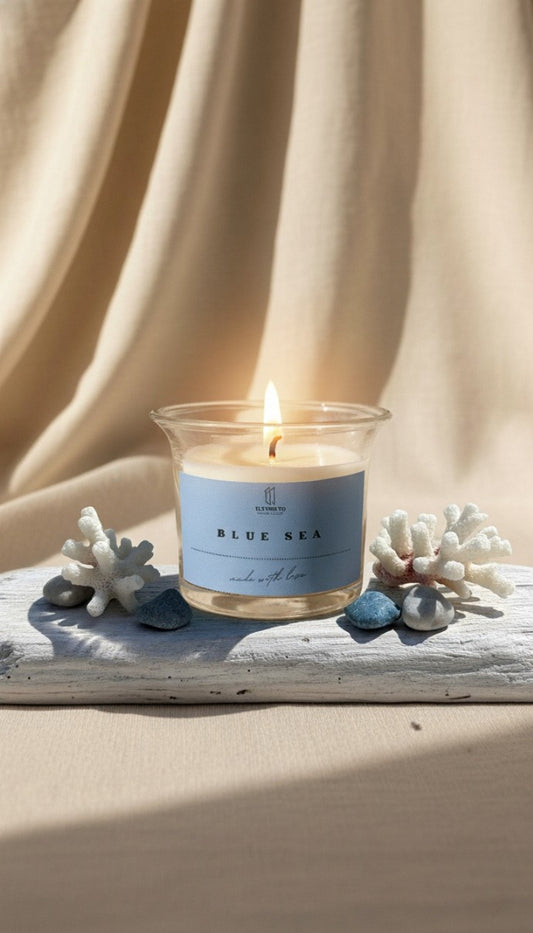 Blue Sea Scented Jar Candle | 120g Soy Wax Candle | 10 Hours Burn Time | Long-Lasting Fresh Ocean Fragrance | Home Decor, Spa, Meditation, Aromatherapy & Gifting