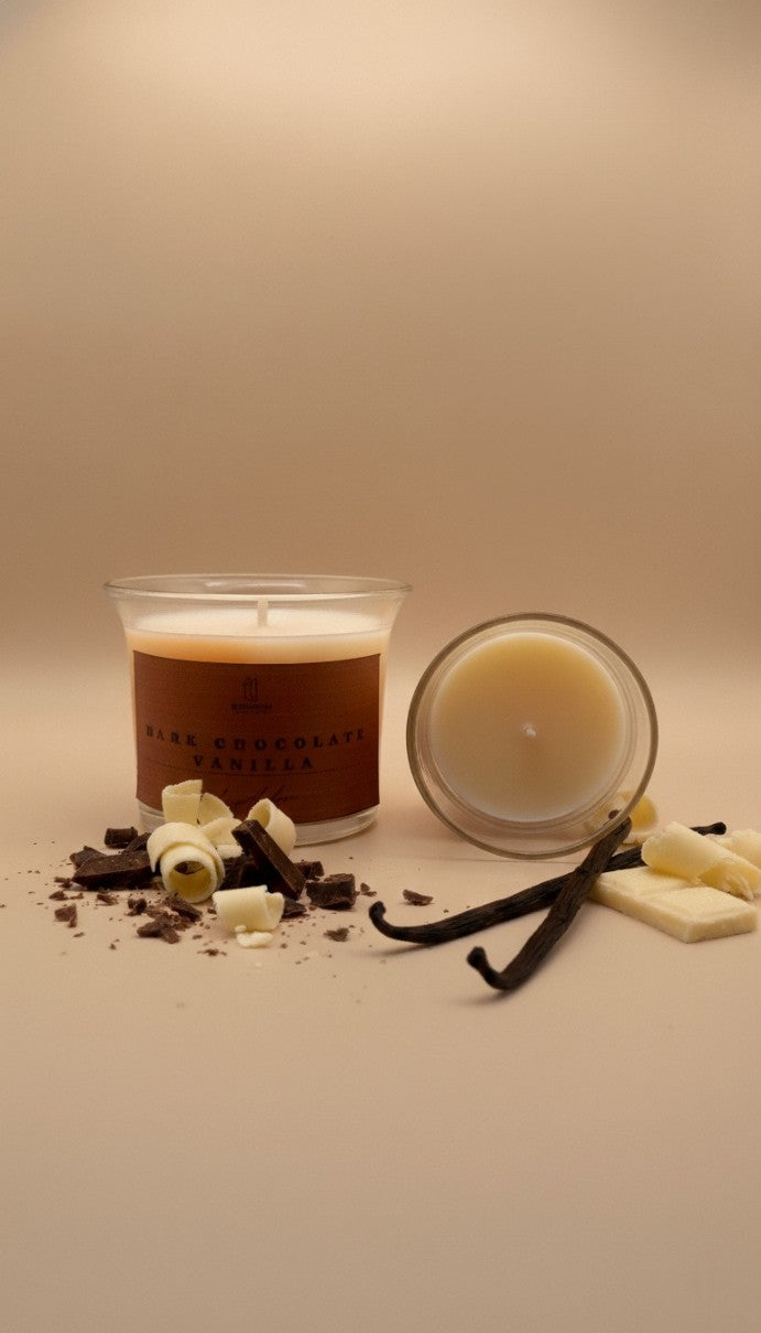 Dark Chocolate Vanilla Scented Open Jar Candle | Soy Wax | 10 Hours Burn Time | Strong & Long-Lasting Aroma | Home Decor, Relaxation, Spa & Gifting-120g