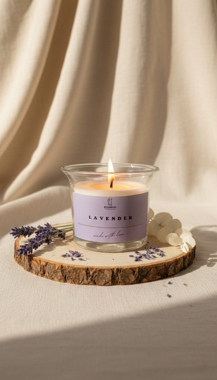 Lavender Scented Soy Wax Jar Candle | Up to 10 Hours Burn Time | Premium Glass Jar | 120 gm | Soothing Aromatherapy Candles for Bedroom Ambience & Gifting