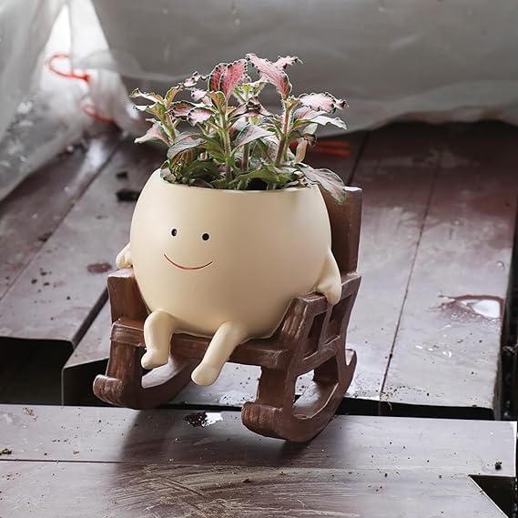 Unique Cute Resin Rocking Chair Succulent Pots