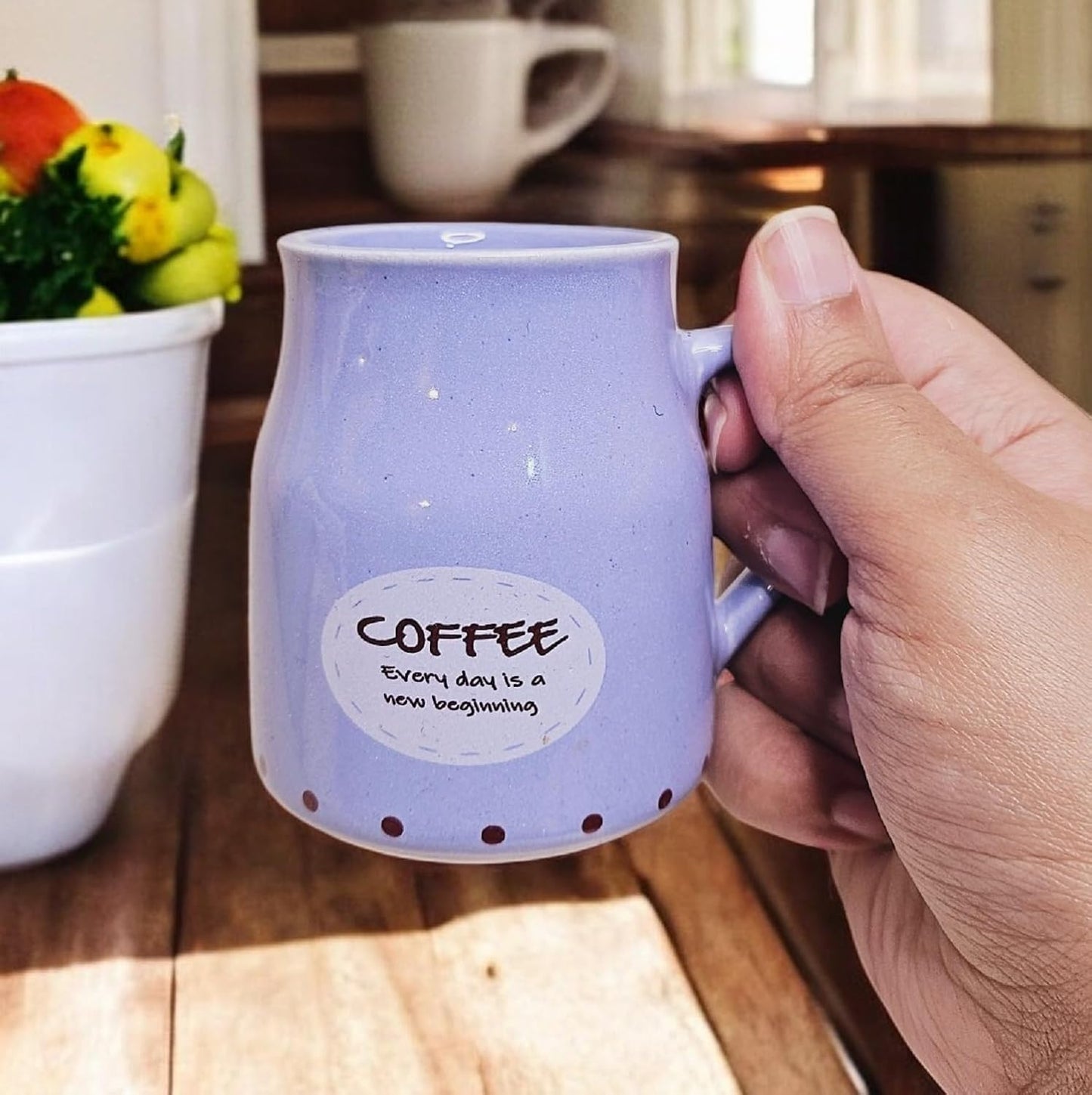 Handmade Ceramic Multicolor Coffee Mugs Set of 6 – Cane Shape Flask Design, 150ml Each | Pottery Coffee Cups | Ideal for Gifting, Kitchen & Daily Use