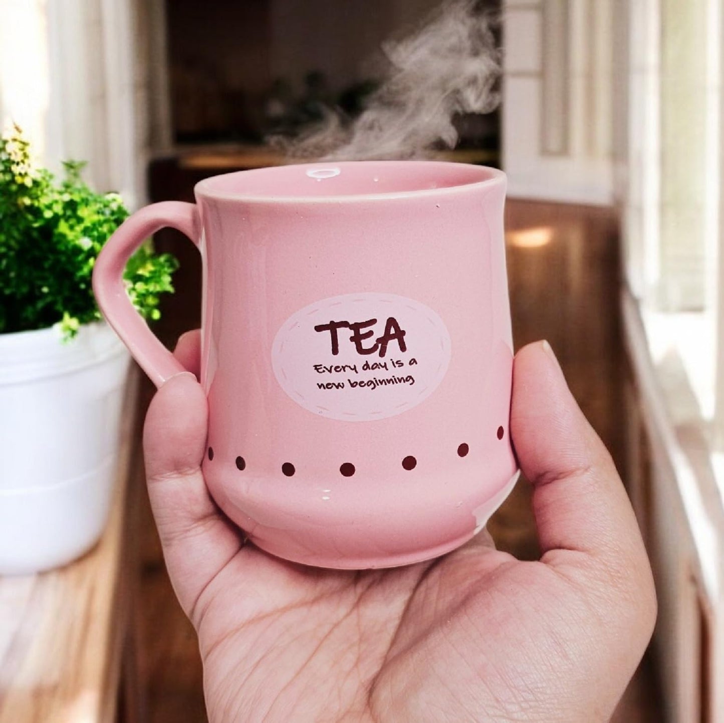 Handmade Ceramic Multicolor Mug Set of 6 – Cane Shape Flask Design, 150ml | Pottery Cups | Ideal for Gifting, Kitchen & Daily Use (Multicolor Tea Mug)