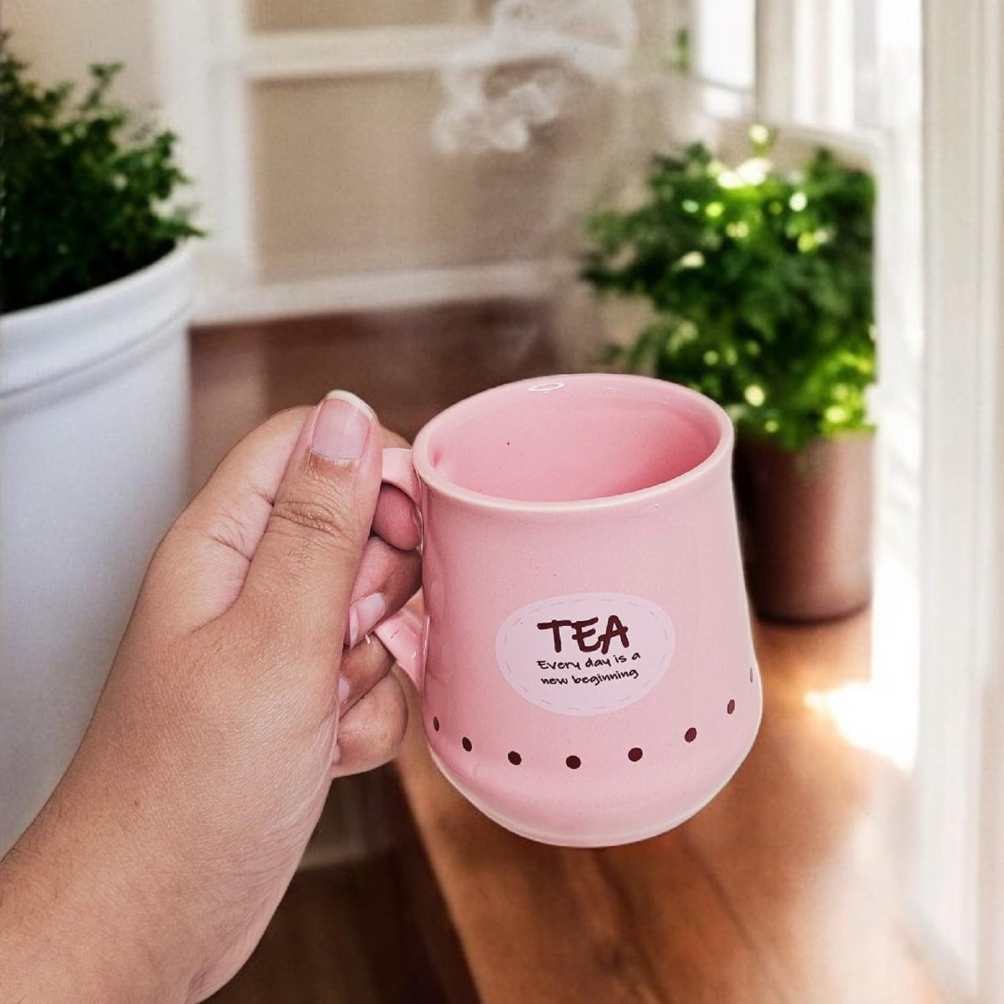 Handmade Ceramic Multicolor Mug Set of 6 – Cane Shape Flask Design, 150ml | Pottery Cups | Ideal for Gifting, Kitchen & Daily Use (Multicolor Tea Mug)