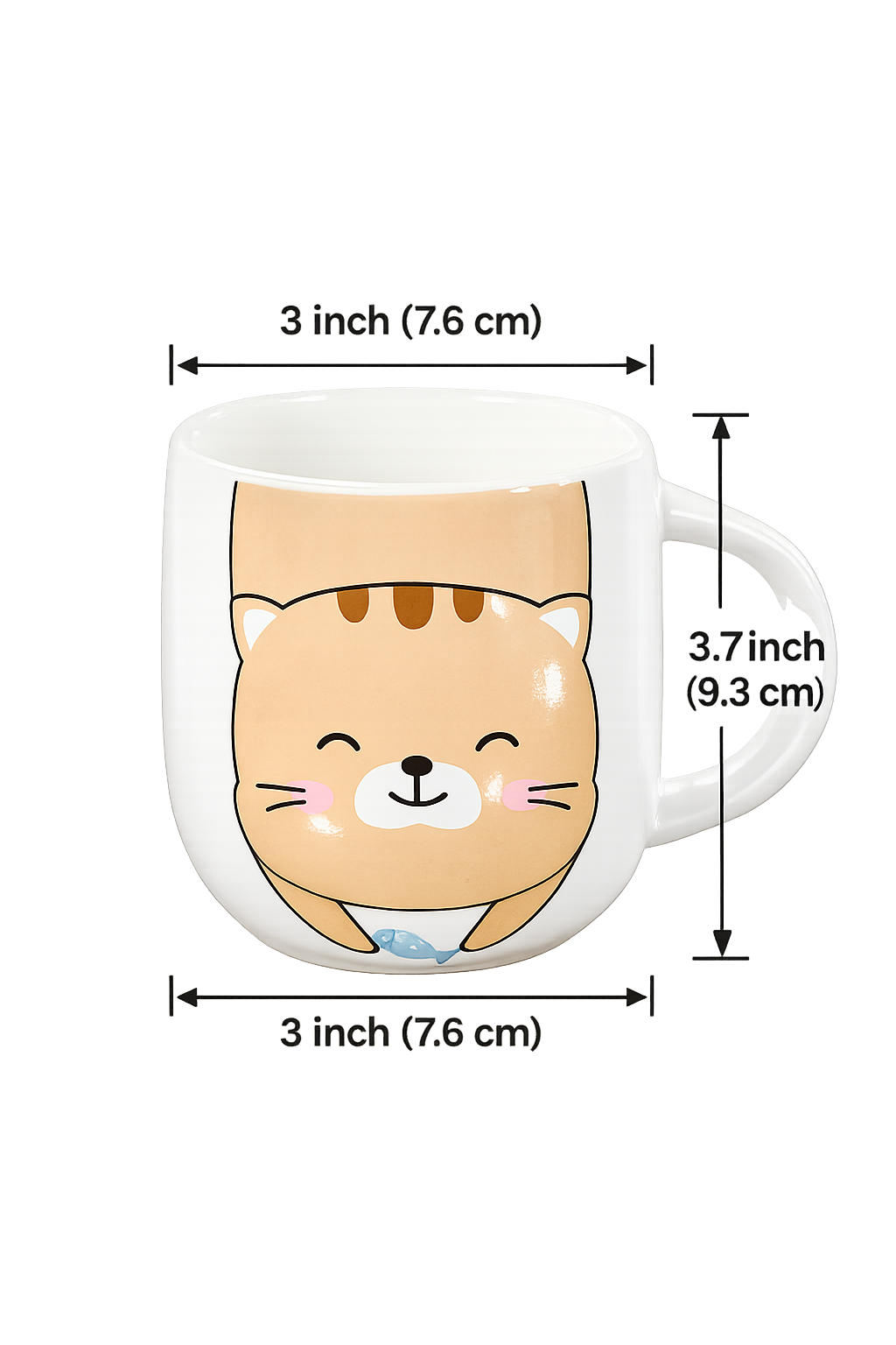 Cute Cat Ears Ceramic Coffee Mug with Lid, Cat Mug for Coffee, Tea & Milk, Cute Coffee Cup with Cover, Ceramic Tea Mug for Home, Office & Gift (400ml - Brown)