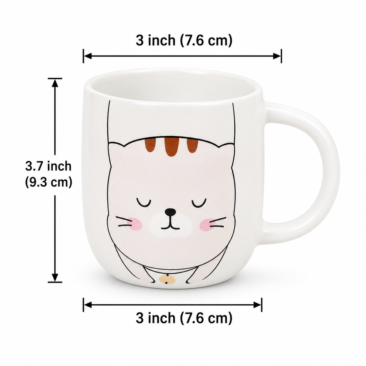 Cute Cat Ears Ceramic Coffee Mug with Lid, Kawaii Cat Mug for Coffee, Tea & Milk, Cute Coffee Cup with Cover, Ceramic Tea Mug for Home, Office & Gift (400ml - Pink)