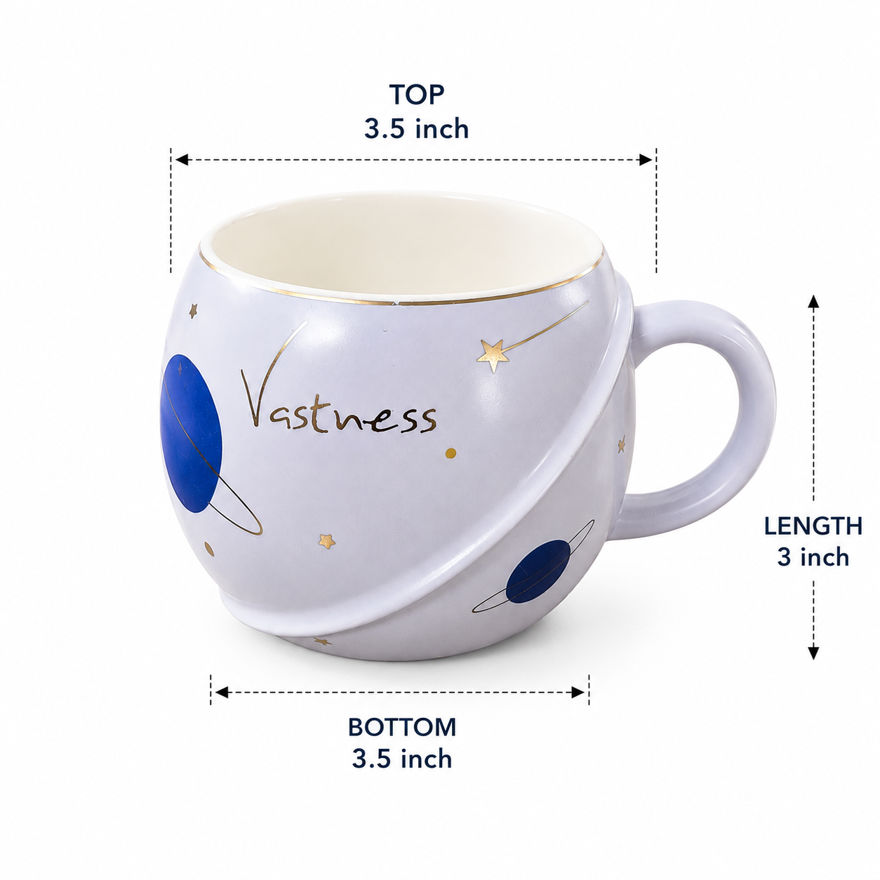 3D Astronaut Ceramic Mug with Lid and Spoon | Planet Coffee Mug for Tea, Coffee, Milk & Hot Chocolate | Cute Space Coffee Cup Gift (400ml - Light Lavender)