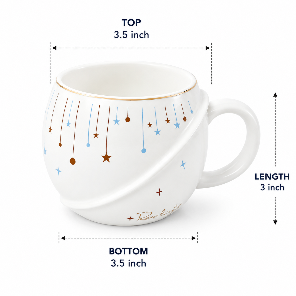 3D Astronaut Ceramic Mug with Lid and Spoon | Planet Coffee Mug for Tea, Coffee, Milk & Hot Chocolate | Cute Space Coffee Cup Gift (400ml - White)