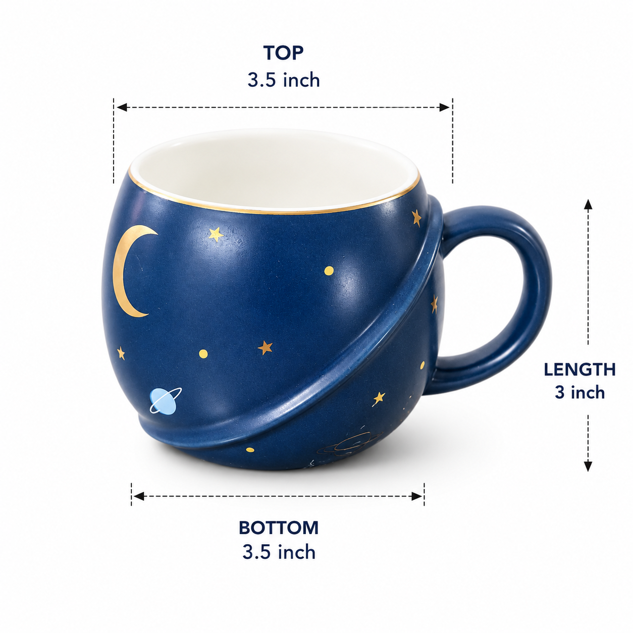 3D Astronaut Ceramic Mug with Lid and Spoon | Planet Coffee Mug for Tea, Coffee, Milk & Hot Chocolate | Cute Space Coffee Cup Gift (400ml - Blue)