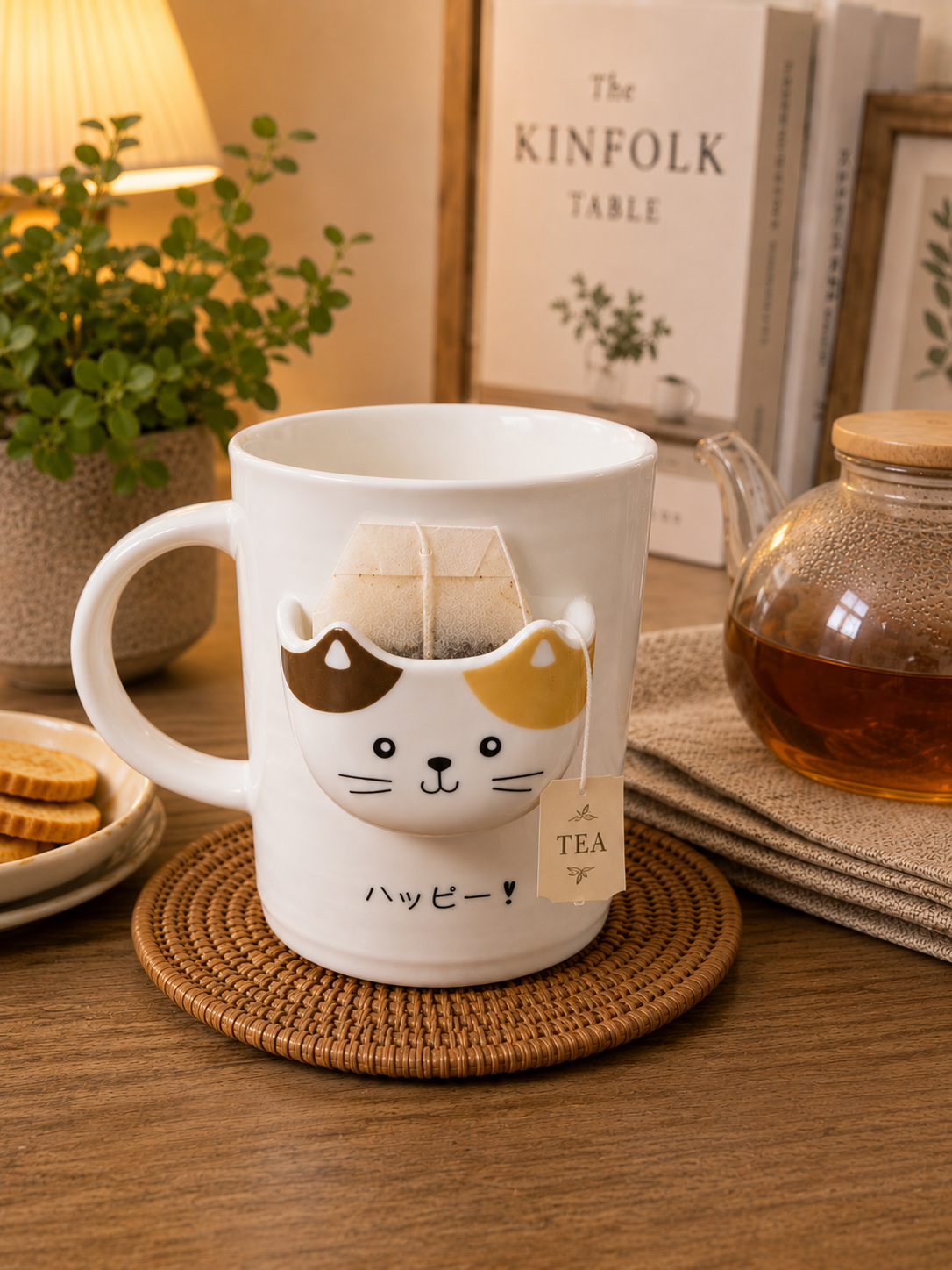 Eleven to Eleven Cute Cat Ceramic Mug with Lid and Spoon | Coffee & Tea Mug | Large Capacity Ceramic Cup | Office Desk Mug | Gift for Women, Men & Cat Lovers (400ml - Multicolour)