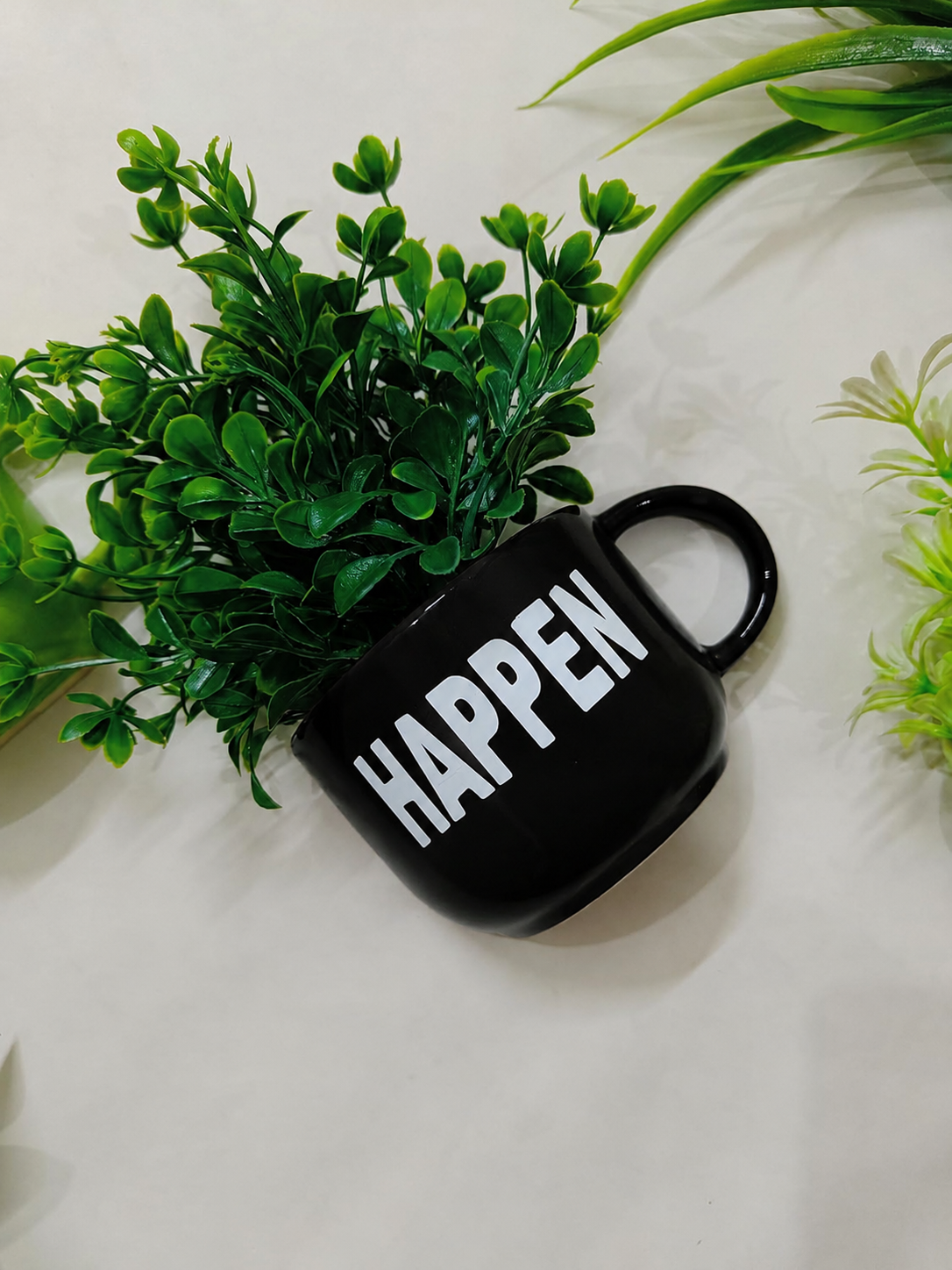 Ceramic Half Cup Wall Planter Set of 5 | Hanging Succulent Pots | Coffee Mug Style Wall Planters for Indoor Home Garden Décor