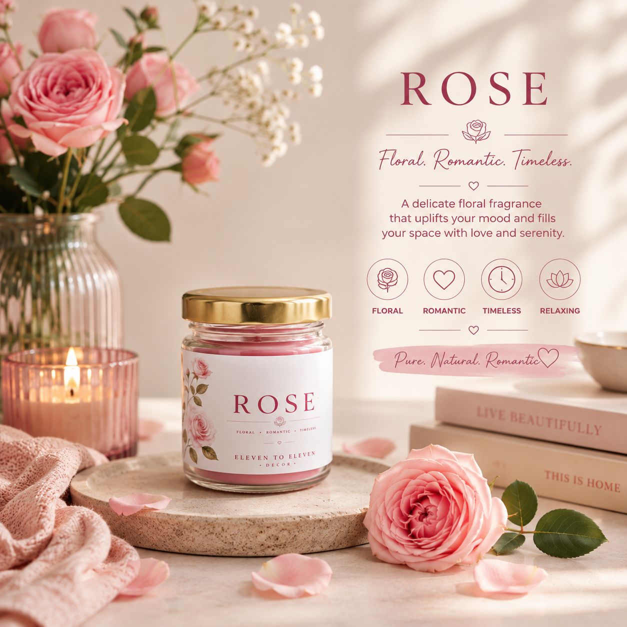 The Slow Living Collection – Discovery Set | A Curated Set of Four Handcrafted Scented Candles | 100g Each | Lavender, Rose, Eucalyptus & Sandalwood