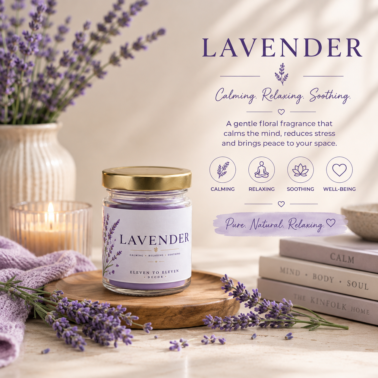 The Slow Living Collection – Discovery Set | A Curated Set of Four Handcrafted Scented Candles | 100g Each | Lavender, Rose, Eucalyptus & Sandalwood