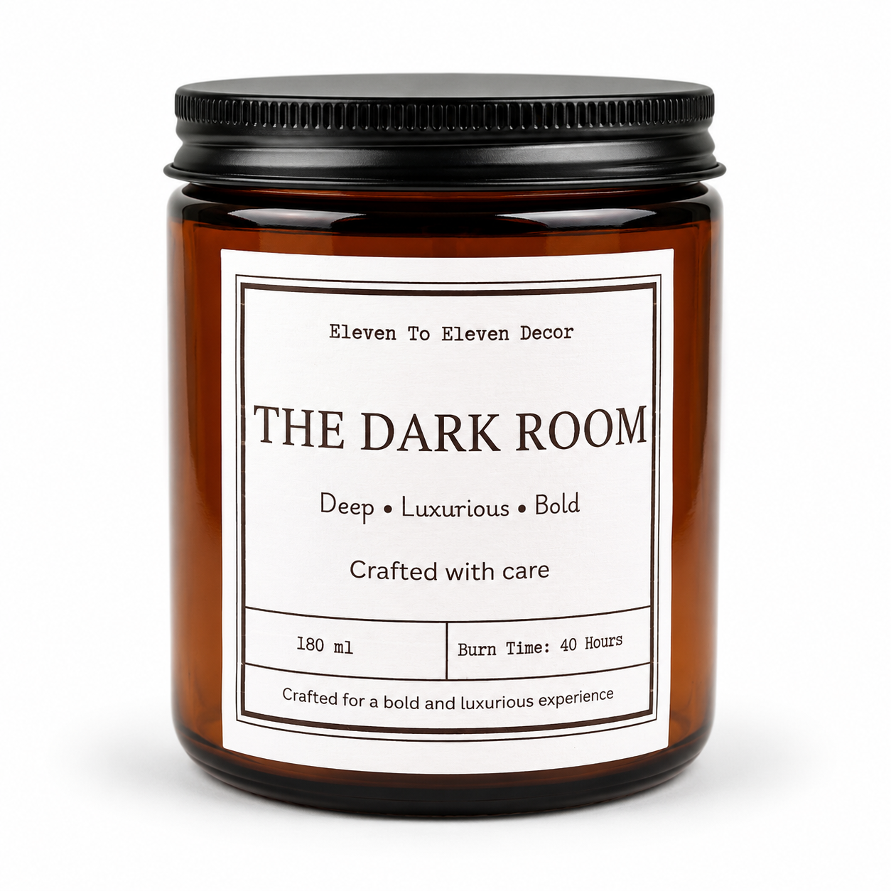 Soy Wax Scented Candle Amber Glass Jar: The Dark Room