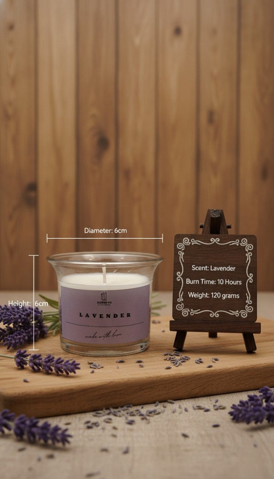 Lavender Scented Soy Wax Jar Candle | Up to 10 Hours Burn Time | Premium Glass Jar | 120 gm | Soothing Aromatherapy Candles for Bedroom Ambience & Gifting